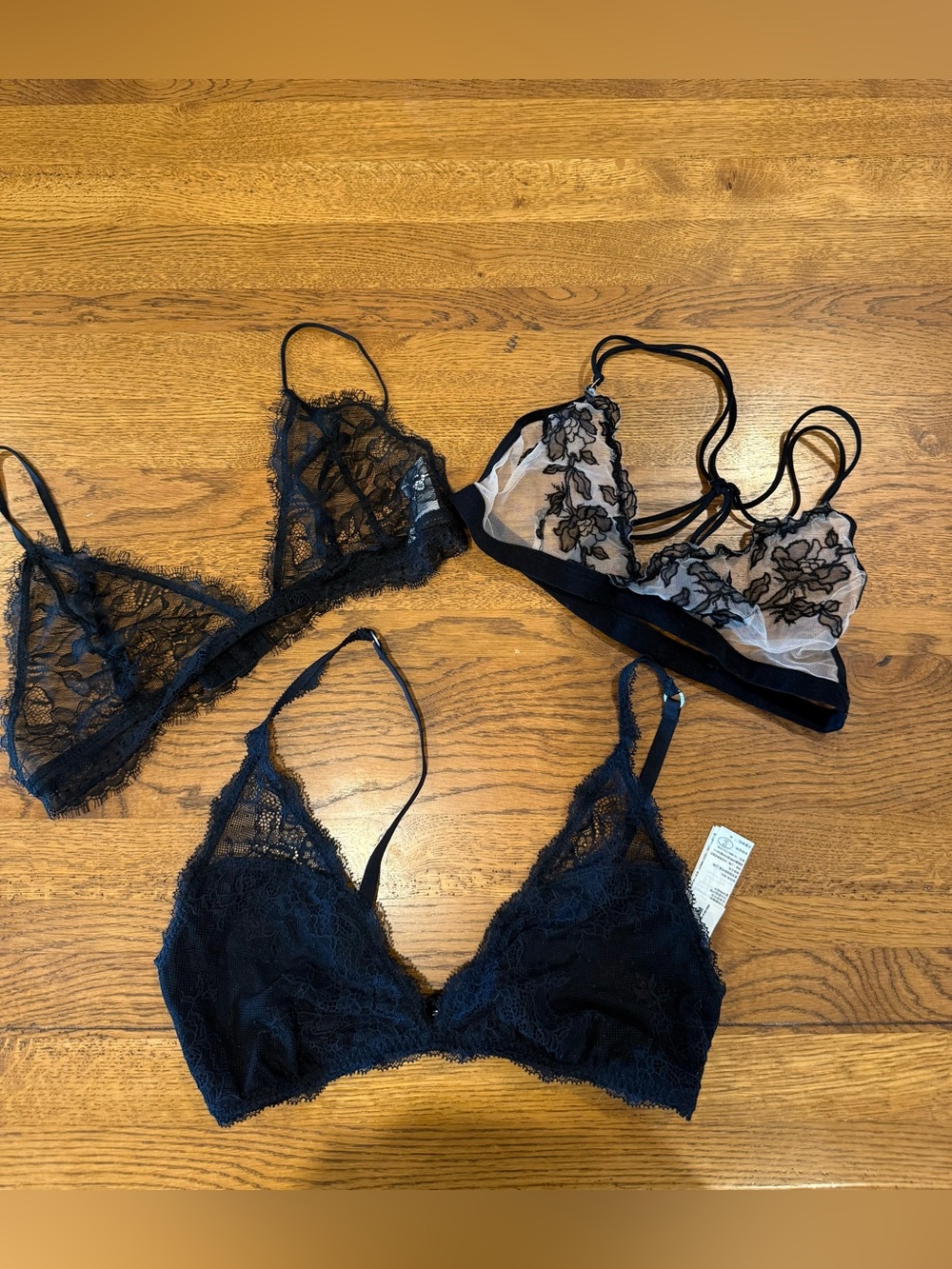 Black Lace Bralettes - Abercrombie, Tobi, and Out from Under Sz Medium